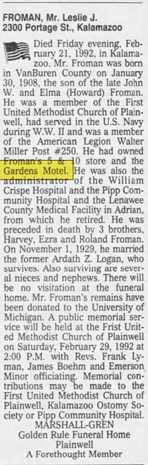 The Gardens Motel (Garden Motel) - Feb 24 1992 Article (newer photo)